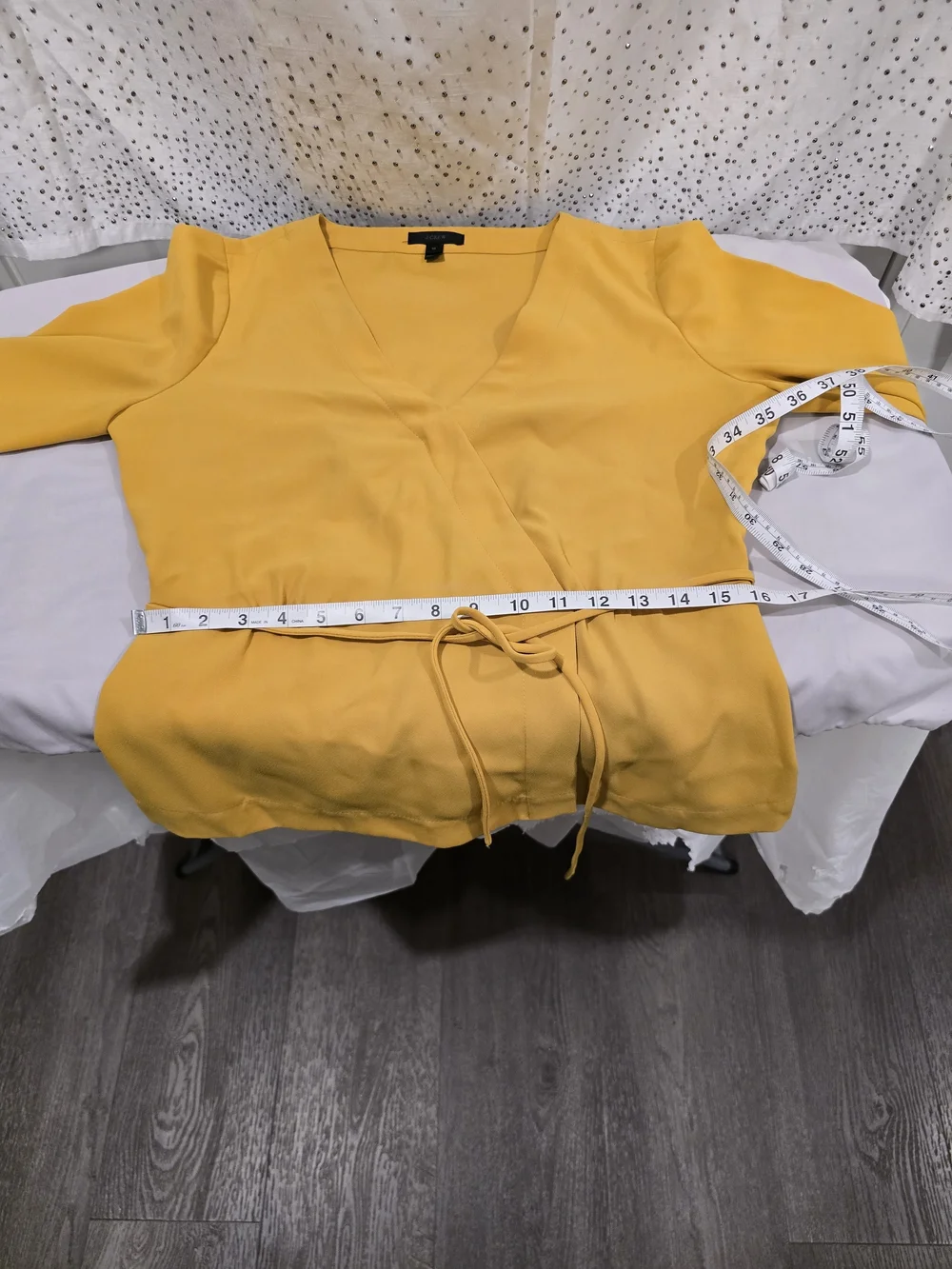 J. Crew Mustard Wrap-Front Peplum Top - Women's Sz 10